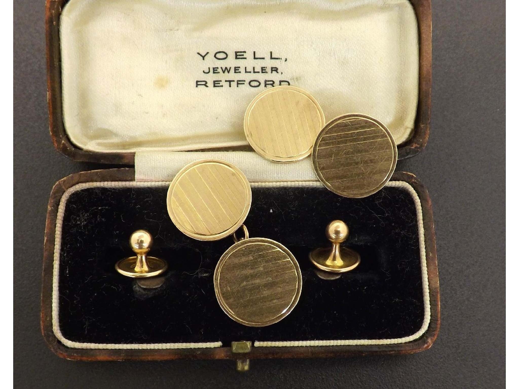 Appraisal: Pair of ct circular engine turned cufflinks gm with a