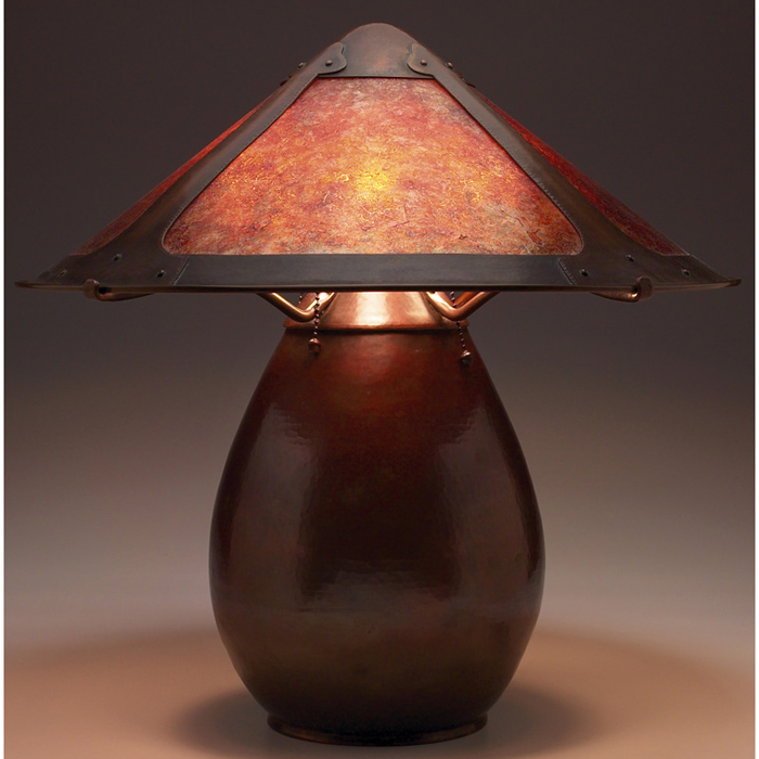 Appraisal: The Arts Clay Co lamp contemporary large base and conical