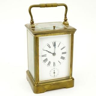 Appraisal: Late th Century French Aiguilles Gilt Brass Carriage Clock Porcelain