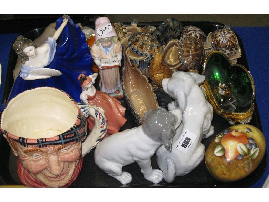 Appraisal: Tray lot of assorted Wade Doulton and other figures etc