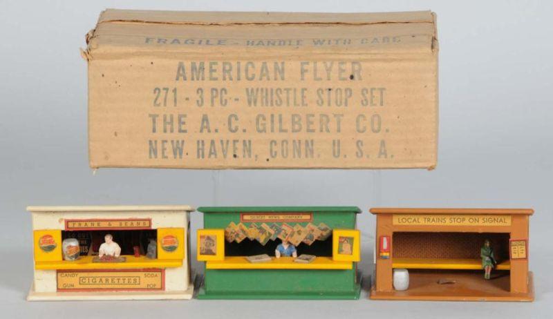 Appraisal: American Flyer -Piece No Whistle Stop in OB Description Post-war