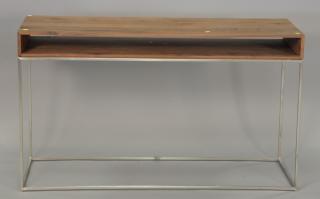 Appraisal: Contemporary console metal and wood ht lg wd Contemporary console