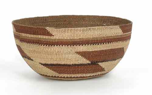 Appraisal: Northern California coiled basketry hat late th c with brown