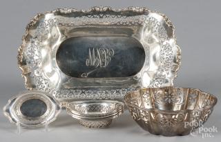 Appraisal: Group of sterling silver reticulated bowl Six sterling silver picture