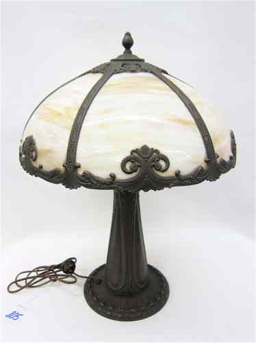 Appraisal: AN AMERICAN TABLE LAMP fitted with '' diameter shade fitted