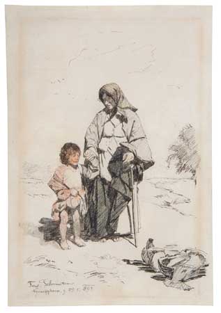 Appraisal: FERDINAND SCHMUTZER Austrian - Peasant Woman and Child Pen and