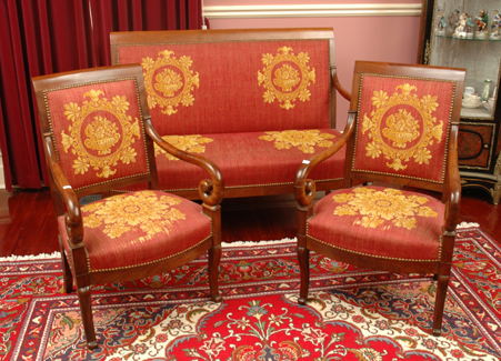 Appraisal: A TH CENTURY BIEDERMEIER THREE PIECE SALON SUITE Comprising two