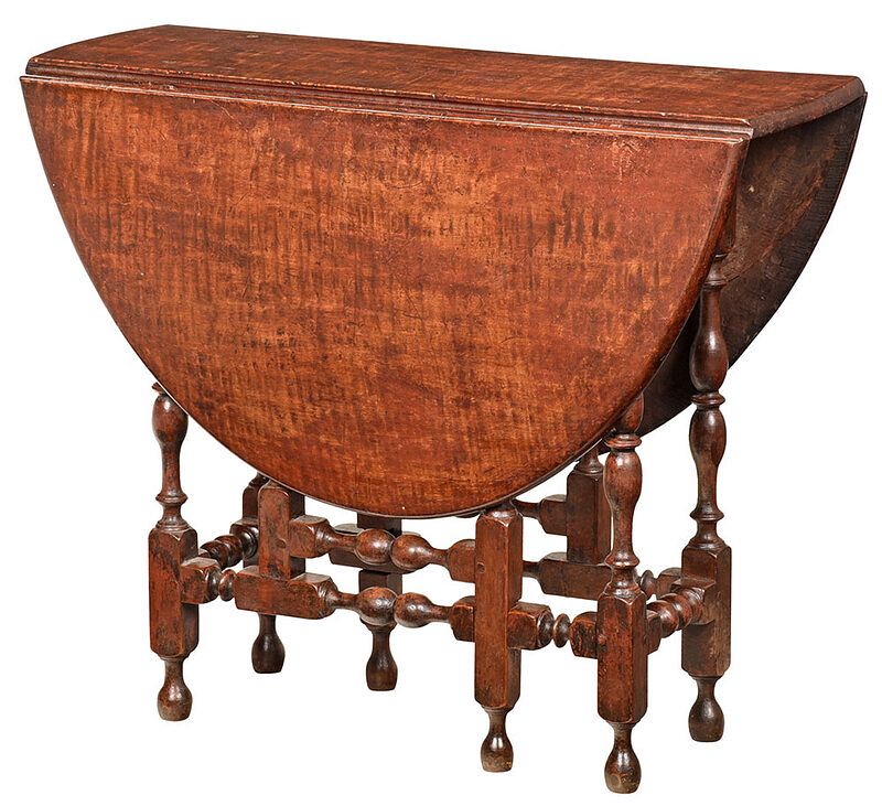 Appraisal: Diminutive William and Mary Gate Leg Table New England probably