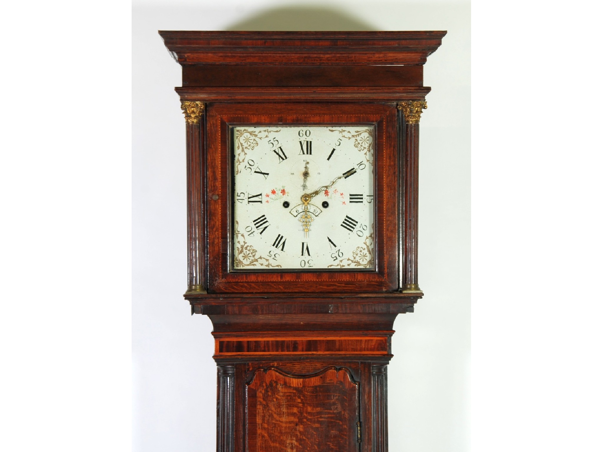 Appraisal: LATE EIGHTEENTH CENTURY OAK AND MAHOGANY CROSSBANDED LONGCASE CLOCK signed