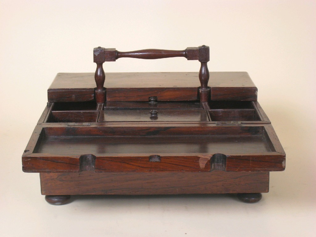 Appraisal: A th Century rosewood Desk Stand with double hinged top