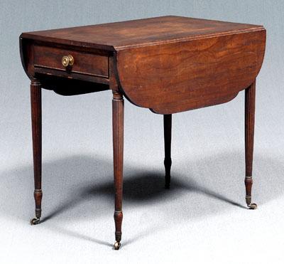 Appraisal: New York Federal Pembroke table mahogany with maple leaf supports