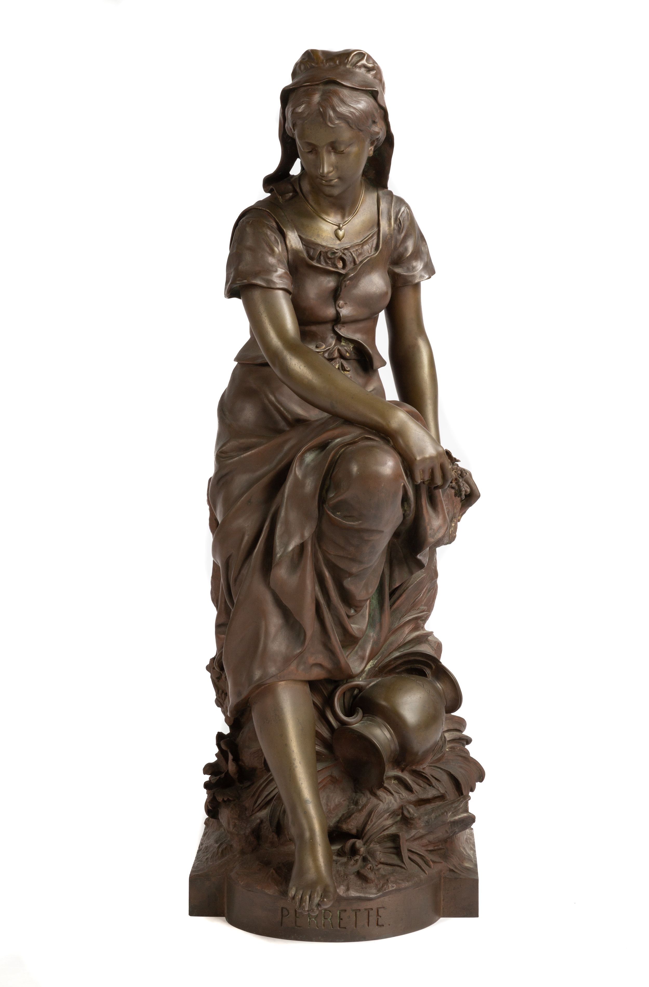 Appraisal: EUGENE ANTOINE AIZELIN FRENCH - LA PERRETTE Bronze sculpture brownish