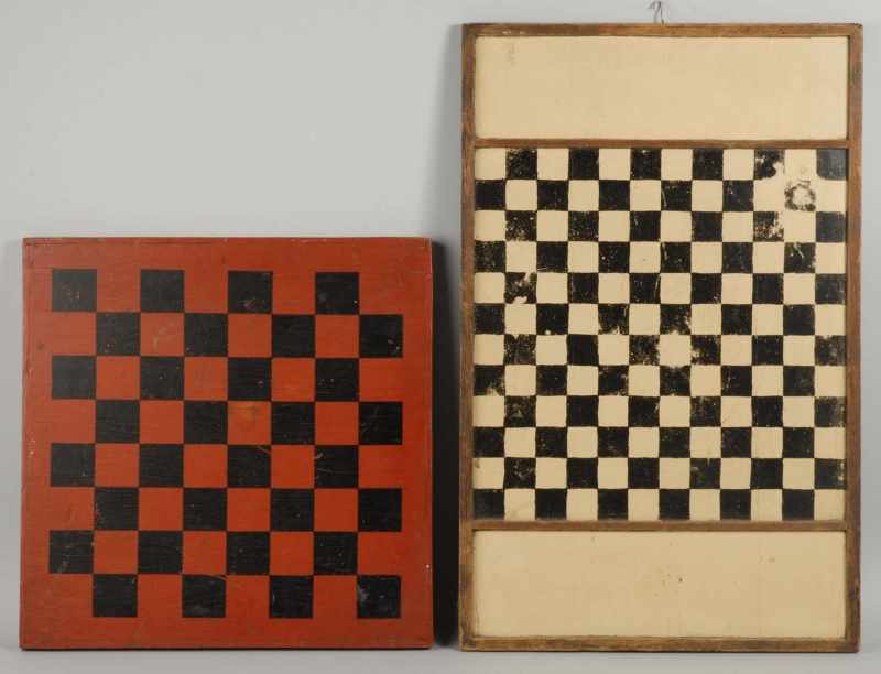 Appraisal: Lot of Wooden Checker Boards Description Circa One in red