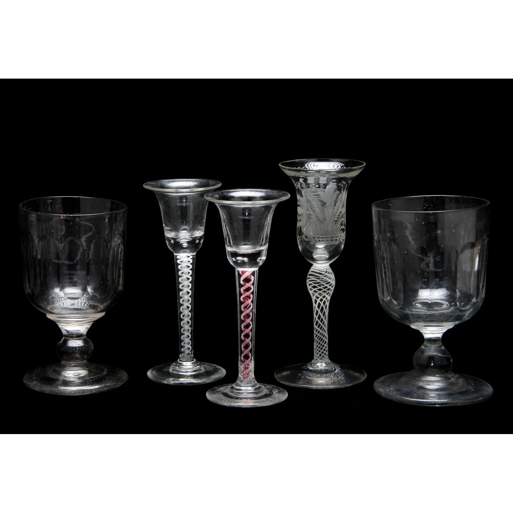 Appraisal: Group of Georgian Stemware pieces including rummers in and in