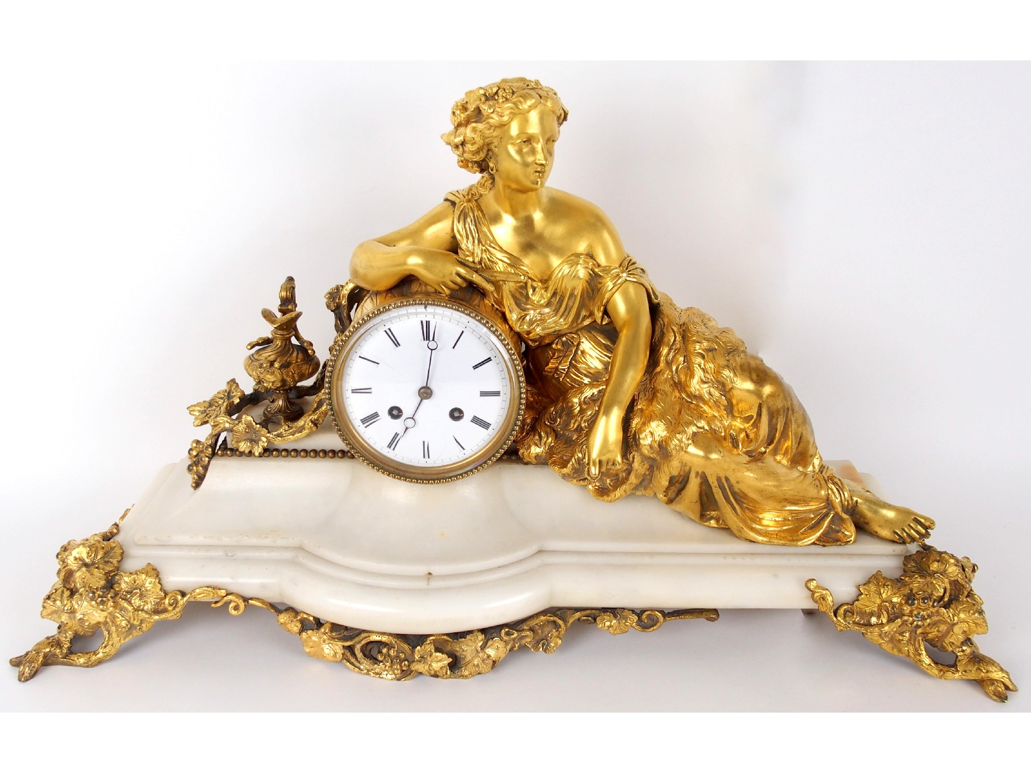 Appraisal: A mid to late th Century figural mantel clockby the