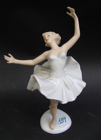 Appraisal: GERMAN WALLENDORF PORCELAIN BALLERINA FIGURE hand painted glazed and bisque