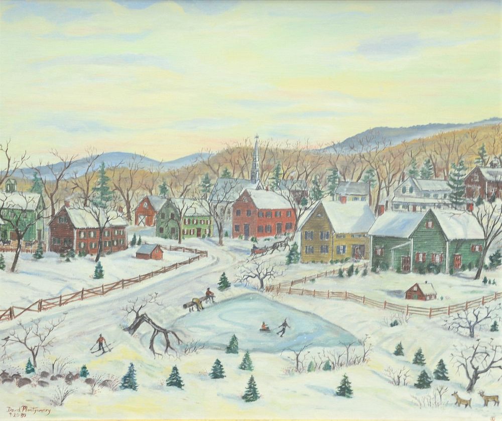 Appraisal: David Montgomery American b winter landscape in the mountains with