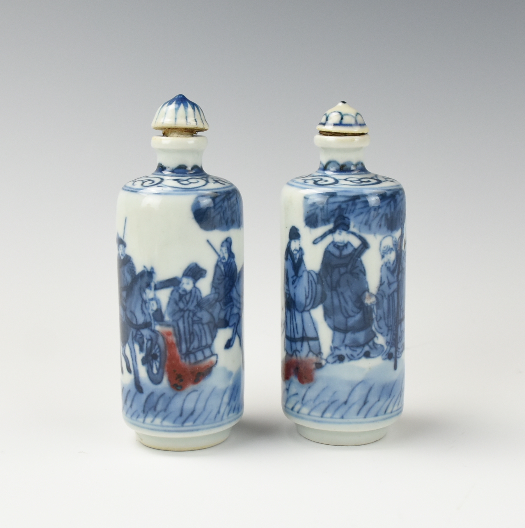 Appraisal: Chinese Qing D a soft paste blue and white 'scholar'