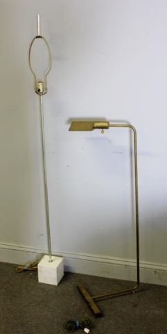 Appraisal: Midcentury Floor Lamp Lot Includes a brass flat floor lamp