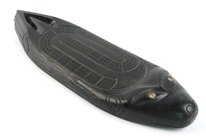 Appraisal: A HAIDA NORTHWEST INDIAN CRIBBAGE BOARD hand carved in the