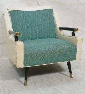 Appraisal: Mid Century Modern White Vinyl Lounge Chair Ebon Mid Century