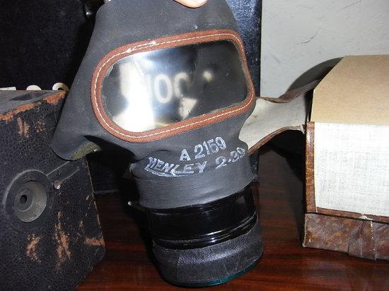 Appraisal: A ST WORLD WAR HELMET a 's gas mask and