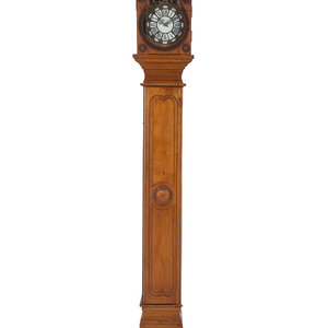 Appraisal: A Louis XV Povincial Fruitwood Case Clock th Century The