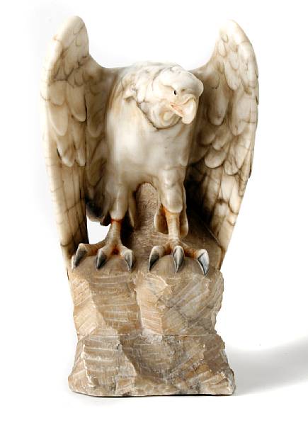 Appraisal: A carved alabaster model of an eagle height in width