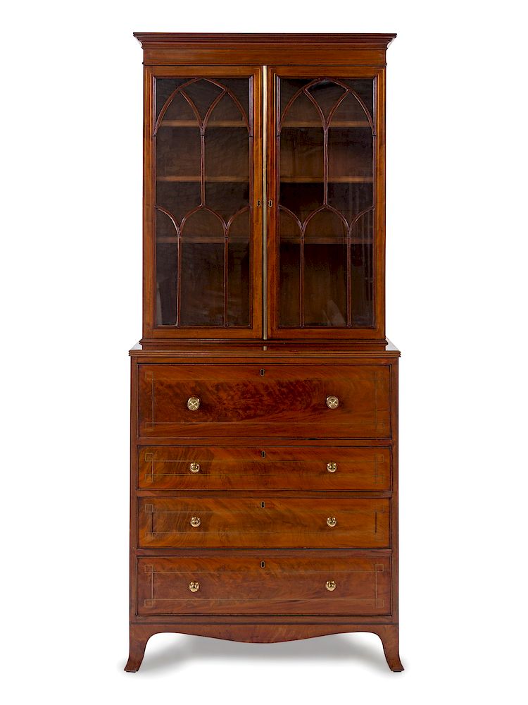 Appraisal: A Regency Mahogany Secretary Bookcase A Regency Mahogany Secretary Bookcase