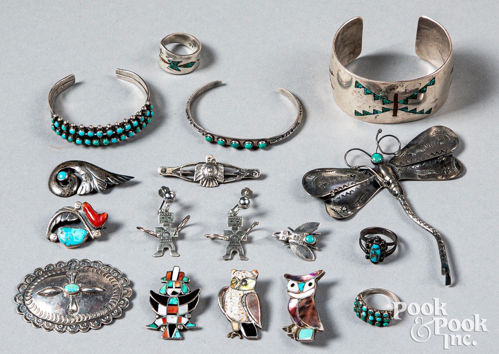 Appraisal: Group of Native American Indian jewelry Group of Native American