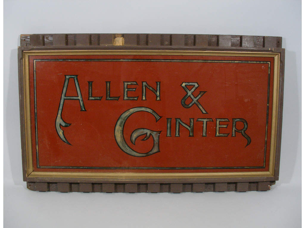 Appraisal: Antique Allen Ginter Tobacco Sign late th c company name