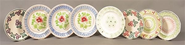 Appraisal: Eight Various Ironstone China Stick Spatter Plates Eight Various Ironstone