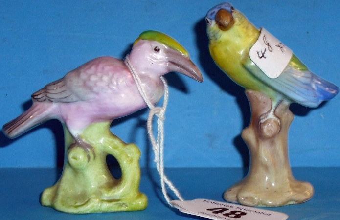 Appraisal: Rare Shelley Miniature models of a Parrot on branch and