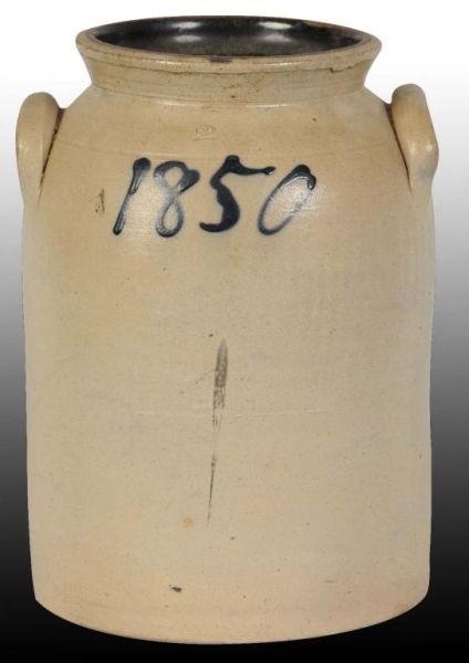 Appraisal: Stoneware -Gallon Crock Description Dated and in blue Two handled