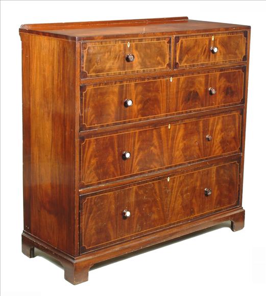 Appraisal: Maple Co - a mahogany chest of drawers circa with