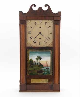 Appraisal: J D Hour Wood Works Shelf Clock ca 's Wood