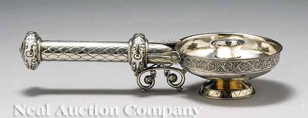 Appraisal: A French st Standard Silver Chamberstick mid- th c marked