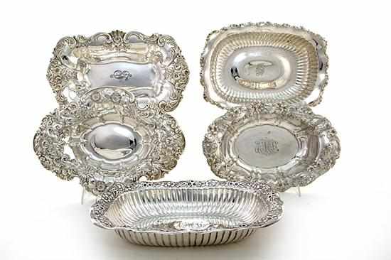 Appraisal: Whiting sterling bread trays New York circa comprising fluted Louis