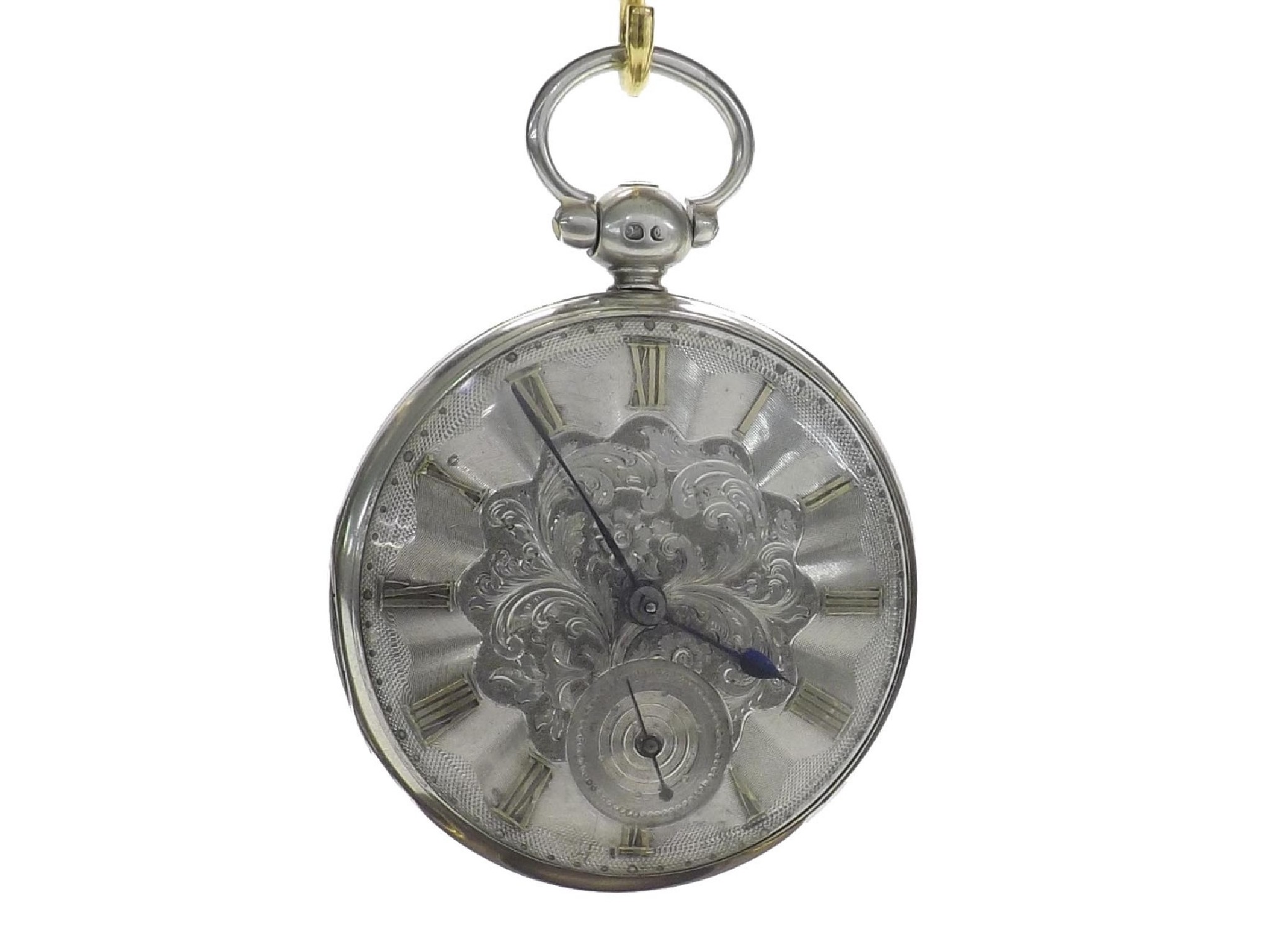 Appraisal: English silver fusee lever pocket watch London unsigned movement with