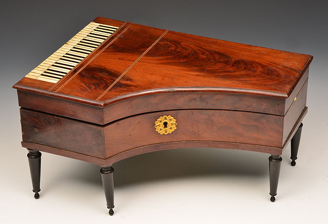 Appraisal: A VICTORIAN MAHOGANY WORKBOX in the form of a grand