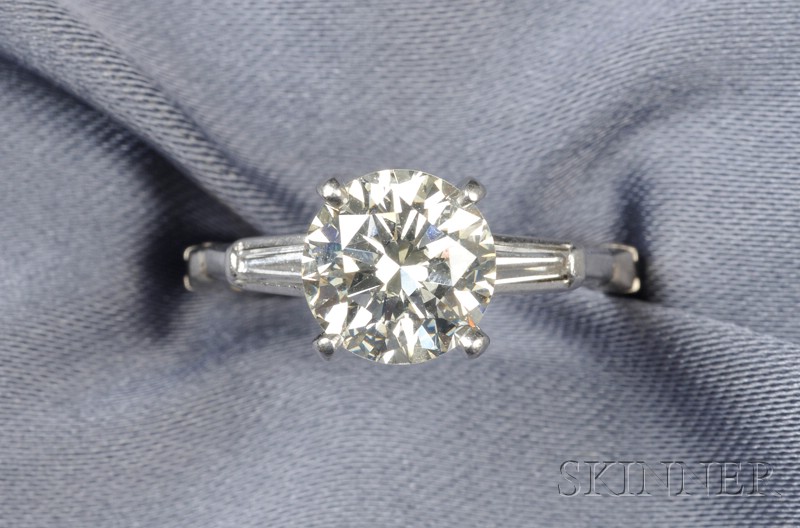 Appraisal: Diamond Solitaire prong-set with a full-cut diamond weighing approx cts