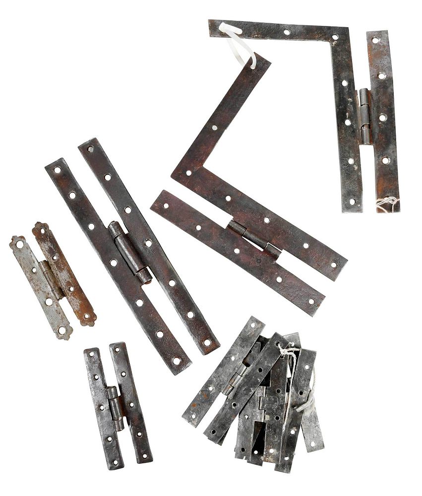 Appraisal: Wrought Iron H-Form and L-Form Hinges probably American th- th