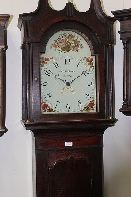 Appraisal: A TH CENTURY OAK AND MAHOGANY O HOUR LONG CASE