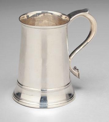 Appraisal: Bateman English silver tankard tapered sides flared rim S scroll