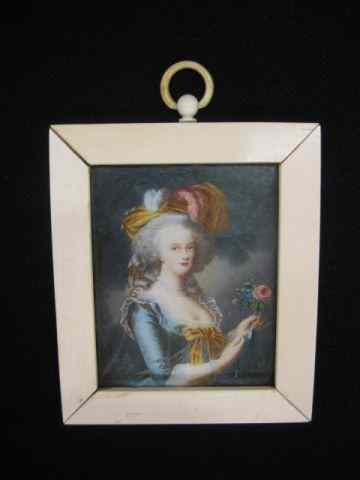 Appraisal: Miniature Painting on Ivory of MarieAntoinette by Madame Vigee Image