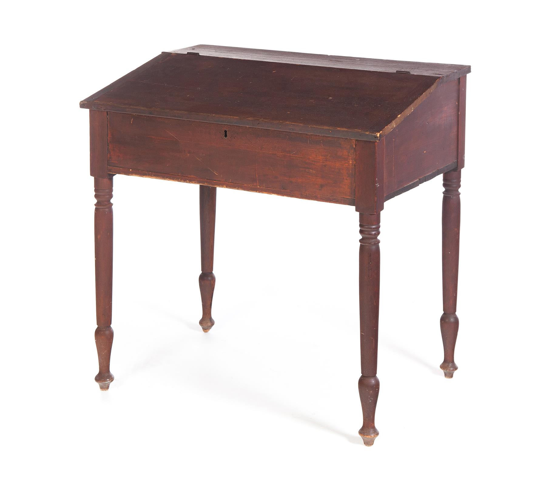 Appraisal: AMERICAN SHERATON SCHOOLMASTER'S DESK Second quarter- th century poplar Dark