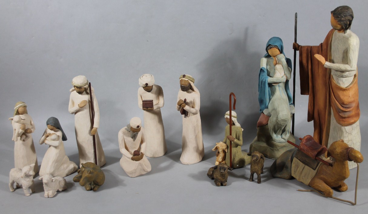 Appraisal: Various Willow Tree figure groups comprising Christmas Story Nativity Three