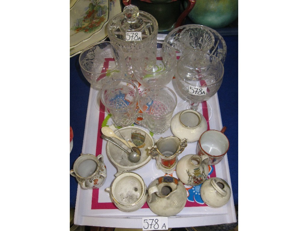 Appraisal: Tray lot of assorted crested ware and a quantity of