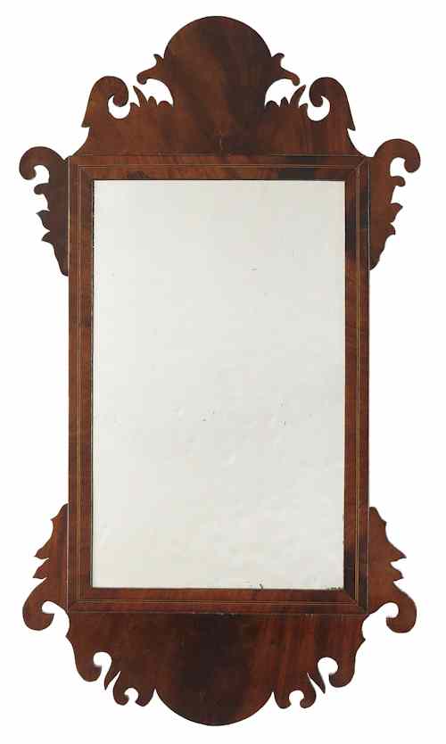 Appraisal: Chippendale mahogany looking glass late th c h w