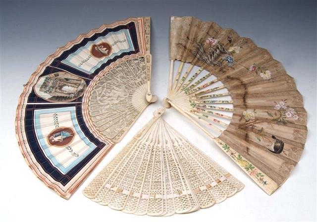 Appraisal: AN TH CENTURY GRAND TOUR FAN painted with view of